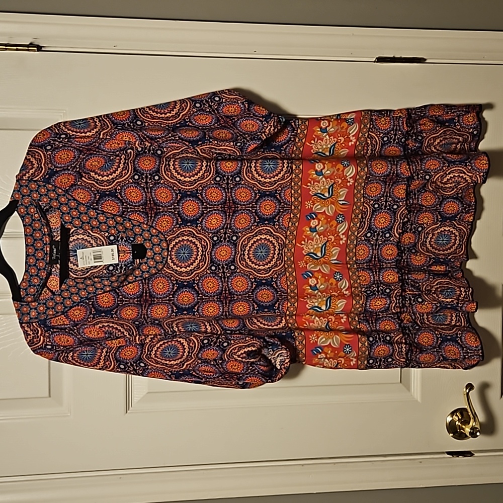 Tolani Boho Ruffled Hem Dress